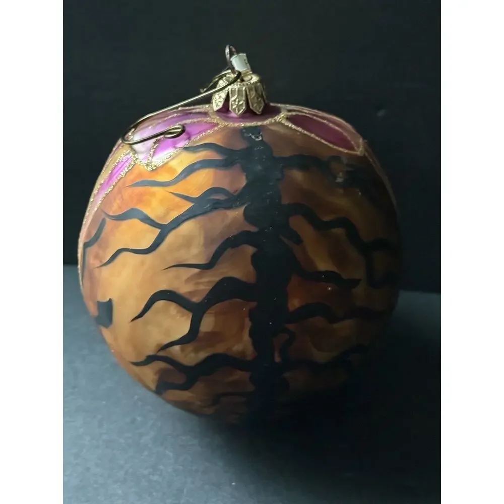Handblown Glass Bengal Tiger Ornament Made In Poland Christmas Holiday Decor